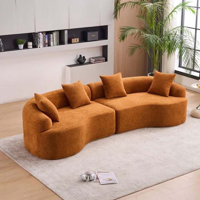 4 Seater Sofa With Fabric, 30D, 60 Hardness Full Sponge, 4 Pillow For Living Room, Home Furniture Sleeper Sectional Sofa For Apartment Home Essentials