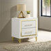 Chesney - 2 Drawer Nightstand With Trim, Bedroom Side Table - White Furniture Max