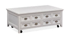 Heron Cove - Lift Top Storage Cocktail Table With Casters - Chalk White Magnussen Furniture