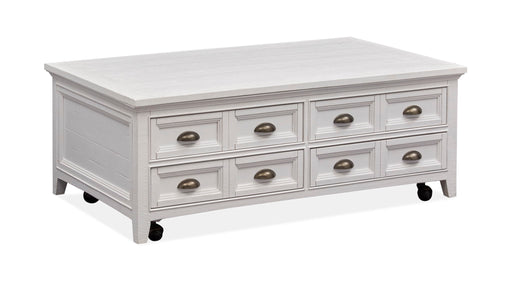 Heron Cove - Lift Top Storage Cocktail Table With Casters - Chalk White Magnussen Furniture