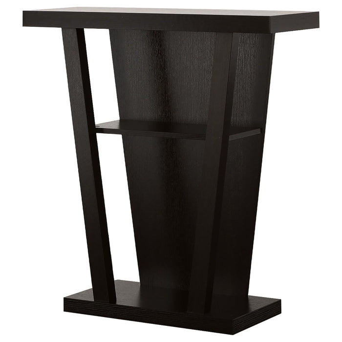 2 Shelf Console Table With V Shape Design - Brown Furniture Max