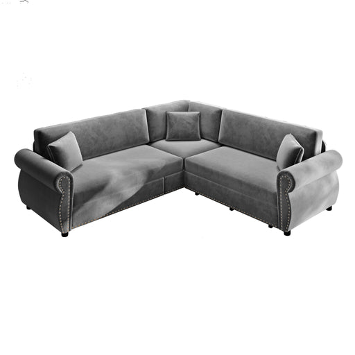 L-Shaped Sofa Couch With Pull-Out Bed Home Essentials