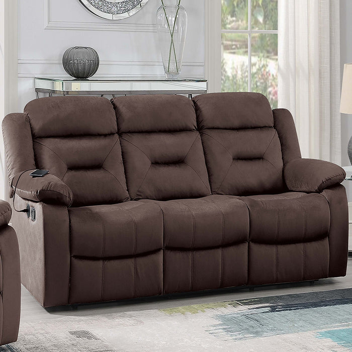 Modern Recliner Sofa With Pillow Arms, Plush Backrest, Horizontal Tufting, USB Charging Port Home Essentials