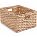 Storage Basket, Handwoven Twisted Weave Basket With Handles Shelf Organizer, Towel Storage, Living Room Storage - Light Brown Daily Nest