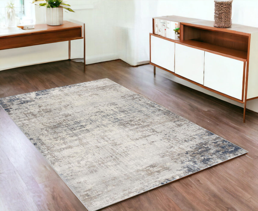 4' x 6' Distressed Striations Area Rug - Navy Blue