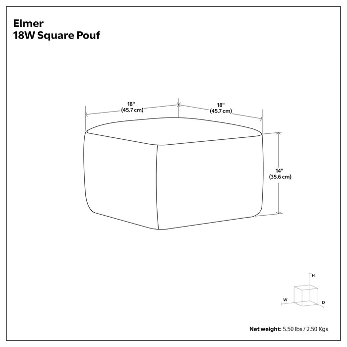 Elmer - Square Woven Pouf - Natural / Gray Simpli-Home