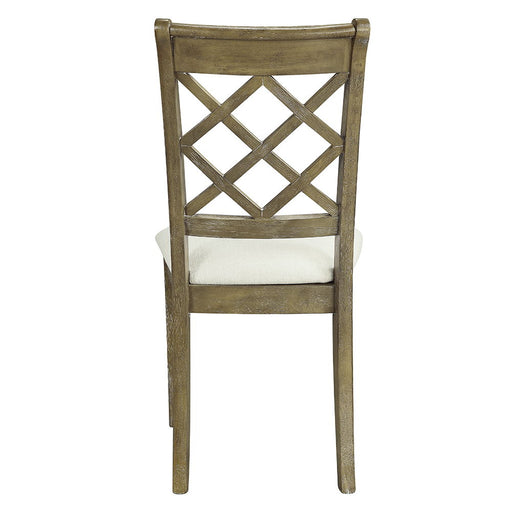 Karsen - Side Chair (Set of 2) - Beige Linen & Rustic Oak ACME