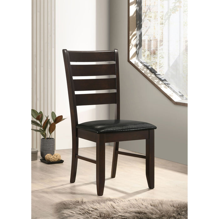 Padded Seat Side Chairs With Tapered Slats (Set of 2) Furniture Max