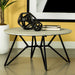 Travis - Round Top Coffee Table With Hairpin Legs - Gray / Black Furniture Max