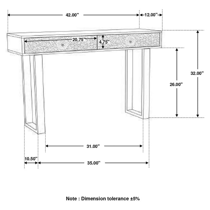 Harmony - 2 Drawer Table With Sled Base In Tones Accents - Natural Furniture Max