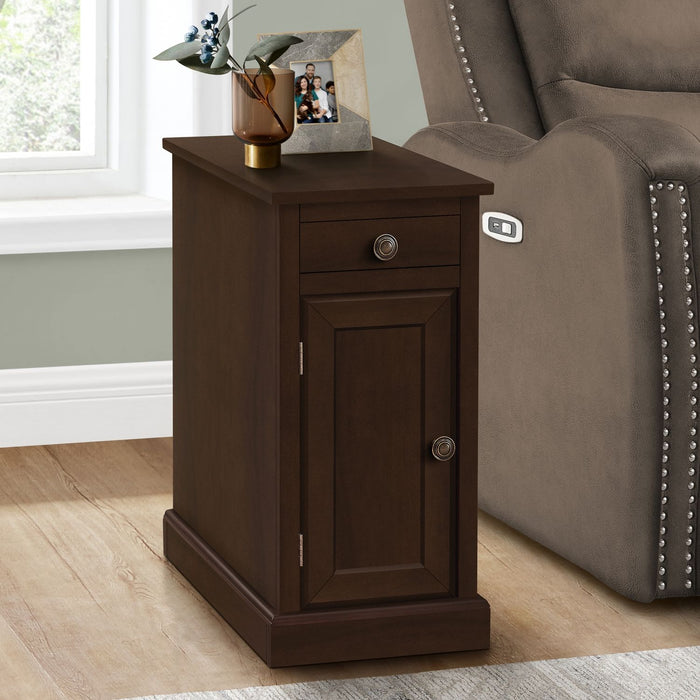 Accent End Table, Storage Drawer, Versatile Design - Espresso 8th Street