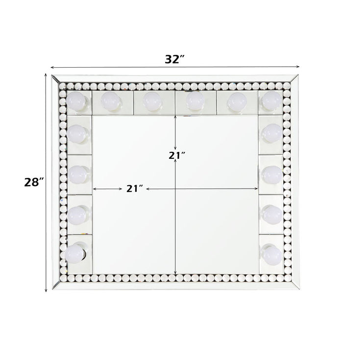 Farai - 28" Accent Mirror - Mirrored & Faux Crystal Diamonds
