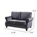 Loveseat Sofa With Nailhead Detail & Turned Legs, 2 Seater Upholstered Couch US Pride