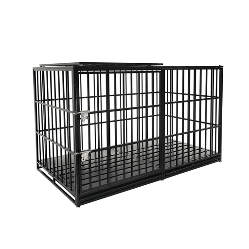 Extra Large Heavy Duty Dog Crate With Removable Pans For Dogs - Black Daily Nest