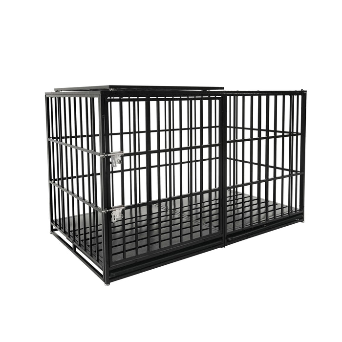 Extra Large Heavy Duty Dog Crate With Removable Pans For Dogs - Black Daily Nest