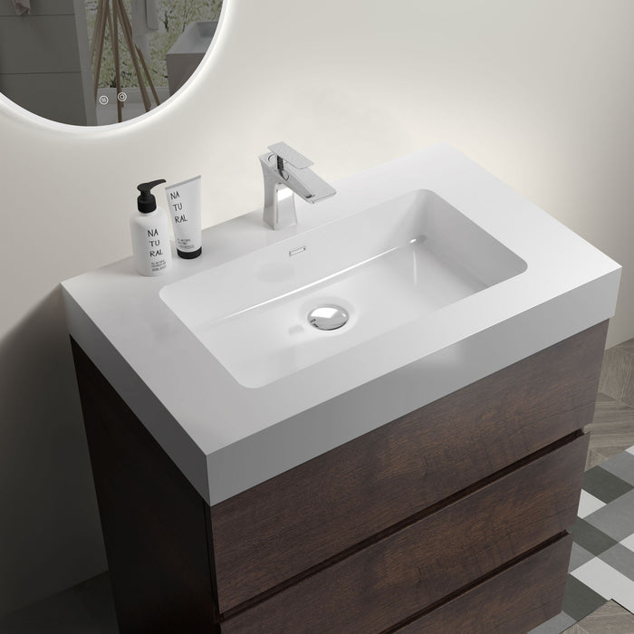 Alice - Bathroom Vanity With Large Storage Freestanding Bathroom Vanity, Sink For Modern Bathroom, One-Piece Sink Basin Without Drain And Faucet Home Essentials