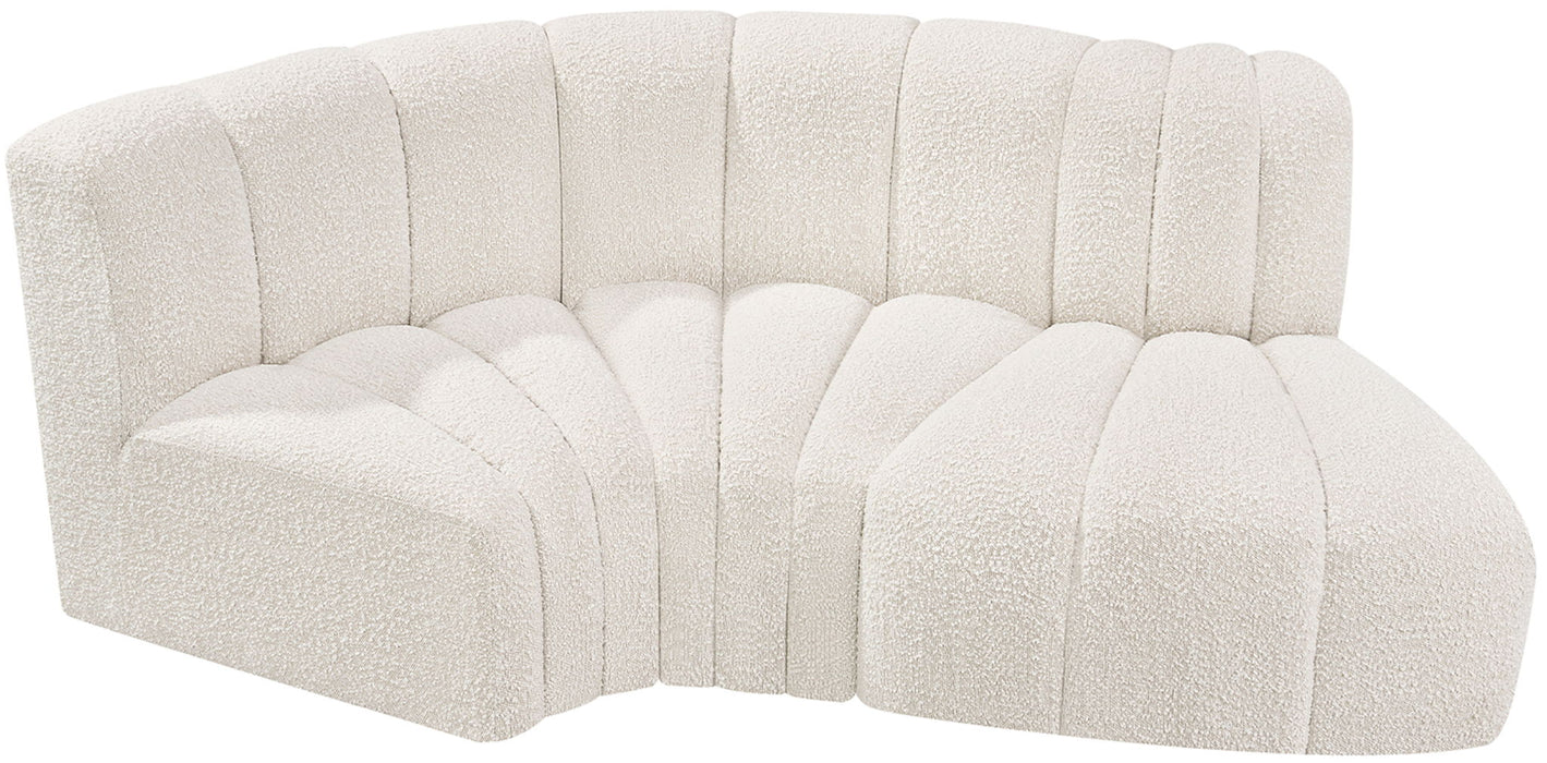 Arc - Boucle Fabric 3 Piece Modular L-Shaped Sofa Meridian Furniture
