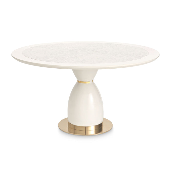 Lisbon - Round Dining Table - Silken Cream Michael Amini
