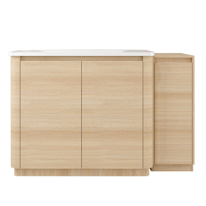 Freestanding Bathroom Vanity With Sink, 1 Small Storage Cabinet, Soft Close Door Home Essentials