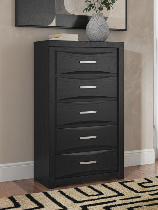 Stabotta - Five Drawer Chest - Black Signature Design by Ashley®