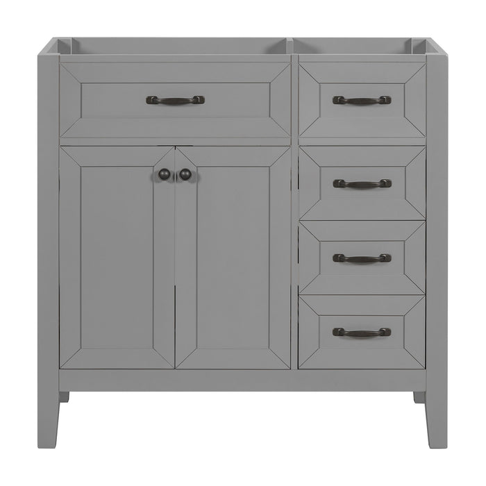 Modern Bathroom Vanity Base Only, 2 Doors And 3 Drawers Hearth and Haven