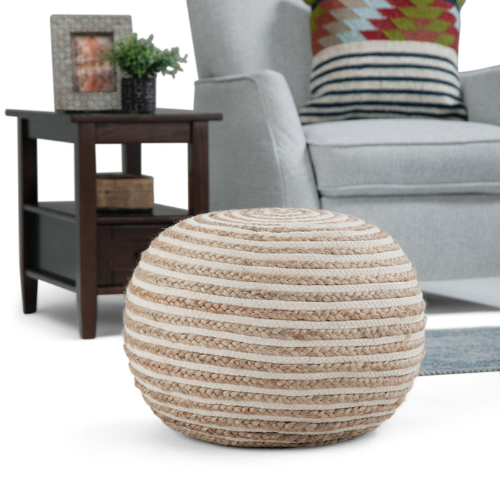 Yolanda - Round Pouf - Natural Simpli-Home