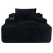 Convertible Chaise Lounge Chair & Wide Armrest & Throw Pillows - Black Home Essentials