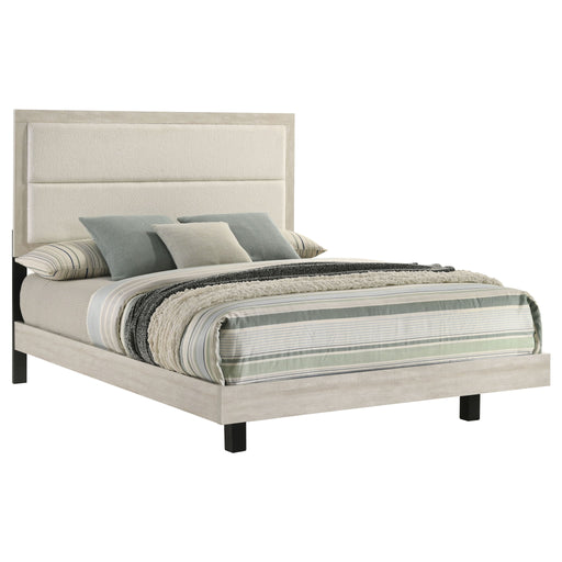 Strout - Queen Panel Bed With Upholstered Headboard - Rustic Furniture Max