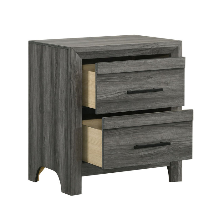 Denver - 2 Drawer Nightstand - Gray Matrix Furniture Group