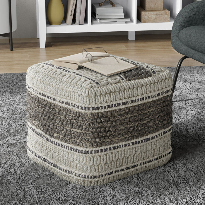 Grady - Handcrafted Square Pouf Simpli-Home