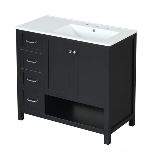 Modern Bathroom Vanity With Sink Top, 2 Doors And 2 Drawers Hearth and Haven