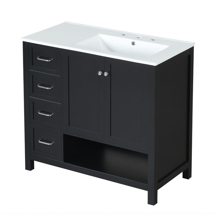 Modern Bathroom Vanity With Sink Top, 2 Doors And 2 Drawers Hearth and Haven
