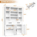 Industrial Bookcase Tall With Adjustable Shelves, Drawers & Doors Home Essentials