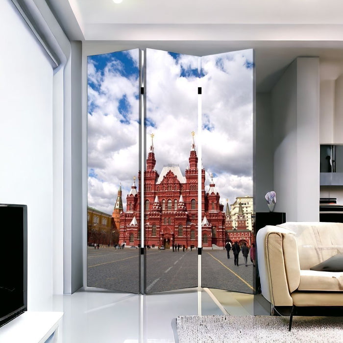 Wood Canvas Russia Screen - Red Blue And White