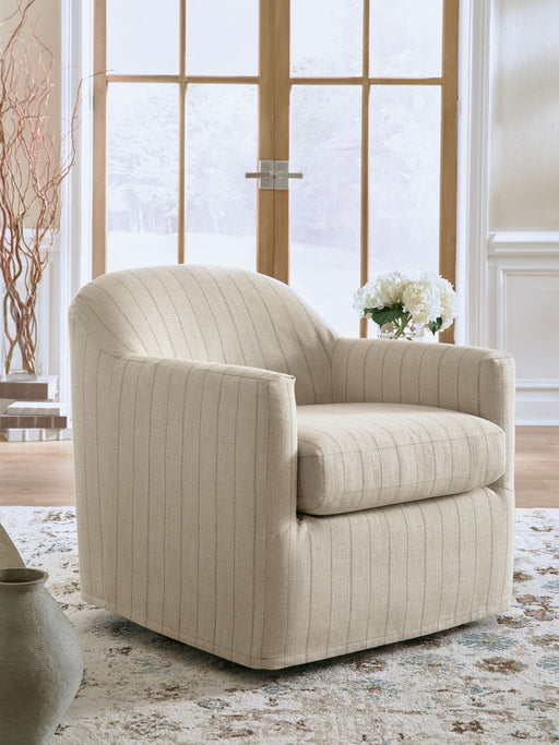 Valwick - Swivel Accent Chair - Cream / Brown Signature Design by Ashley®