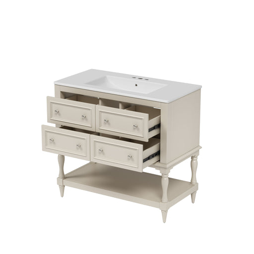 Bathroom Vanity Cabinet With Undermount Sink, 4 Drawer Set Hearth and Haven