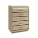 Gigi - Chest With LED Lights Chest, 5 Drawers, LED Lighting, Rounded Edges - Gold Global Furniture USA