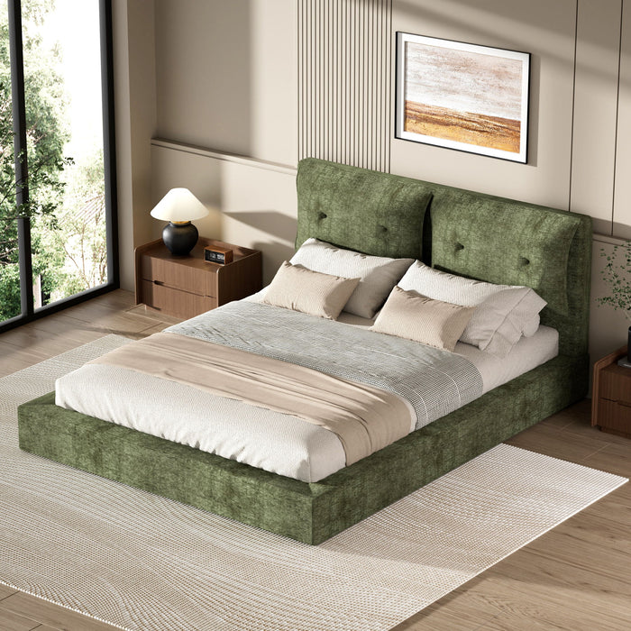 Airframe - Upholstered Bed Frame With Double Layered Upholstered Headboard Home Essentials