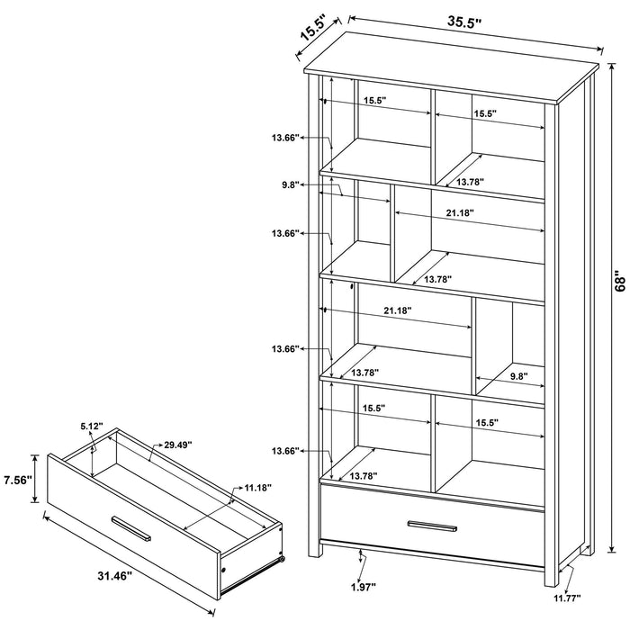 Dylan - 4 Shelf Storage Bookshelf Furniture Max