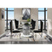 Noralie - Dining Table - Clear Glass Top & Mirrored & Faux Diamonds ACME