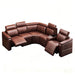 6 Piece Modular Sectional Sofa With 2 Cup Holders, Adjustable Recliners - Dark Brown Home Essentials