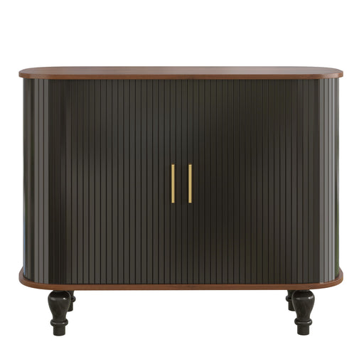 Fluted Liquor & Coffee Bar Cabinet With 6 Wine Racks And 3 Glass Holders Hearth and Haven
