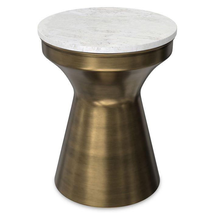 Raquel - Side Table - Antique Brass / White Simpli-Home