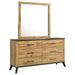 Georgina - 6 Drawer Dresser With Mirror - Natural Wood Furniture Max