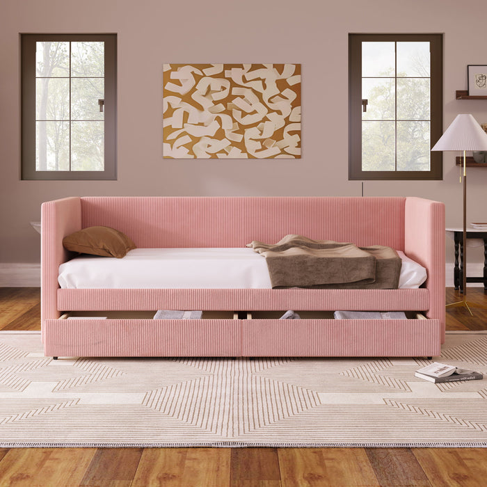 Daybed With Two Drawers And Wood Slat Halcyon Home