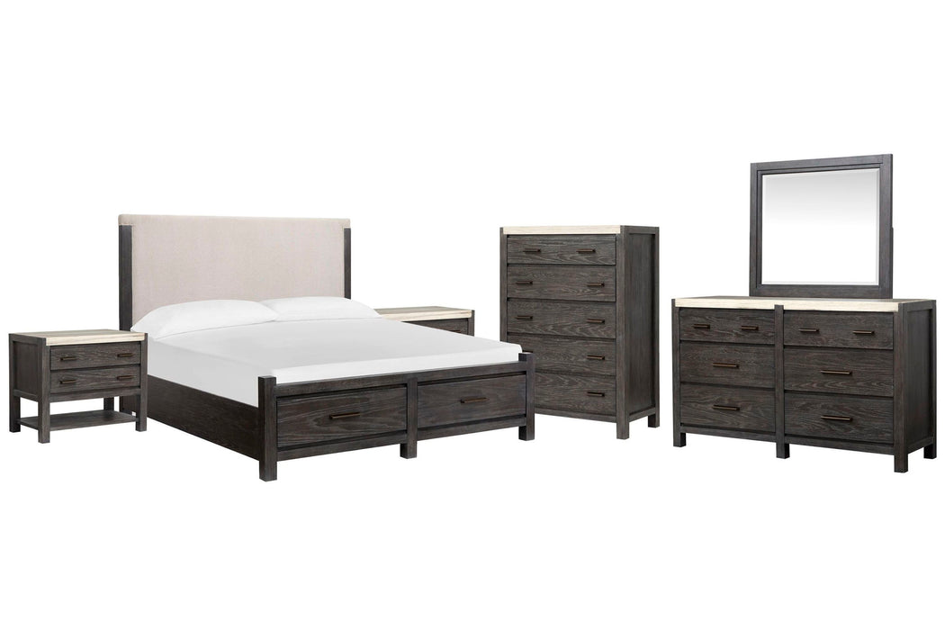 Plum Creek - Upholstered Panel Storage Bedroom Set Magnussen Furniture