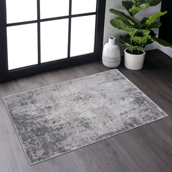 Marfi - 2' x 3' Abstract Non-Shedding Living Room Bedroom Dining Home Office Stylish And Stain Resistant Area Rug - Light Gray