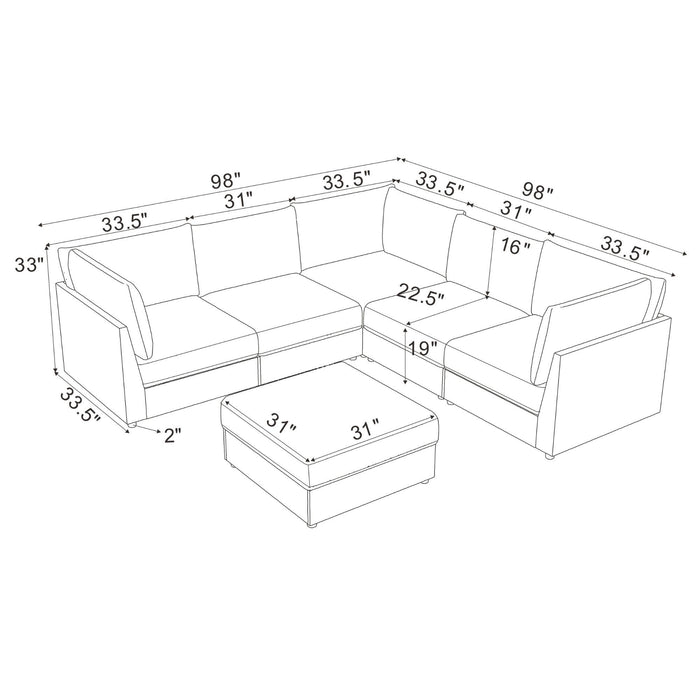 Modular Sectional With Custom Configuration Home Essentials