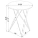 Halverson - Round Top Bar Table - White / Silver Furniture Max