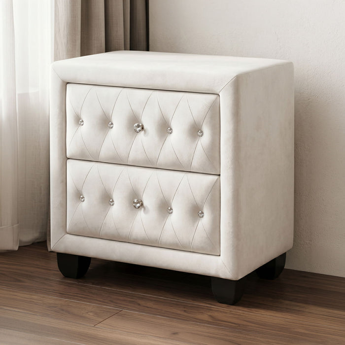 Sophia - 2 Drawer Upholstered Nightstand Matrix Furniture Group